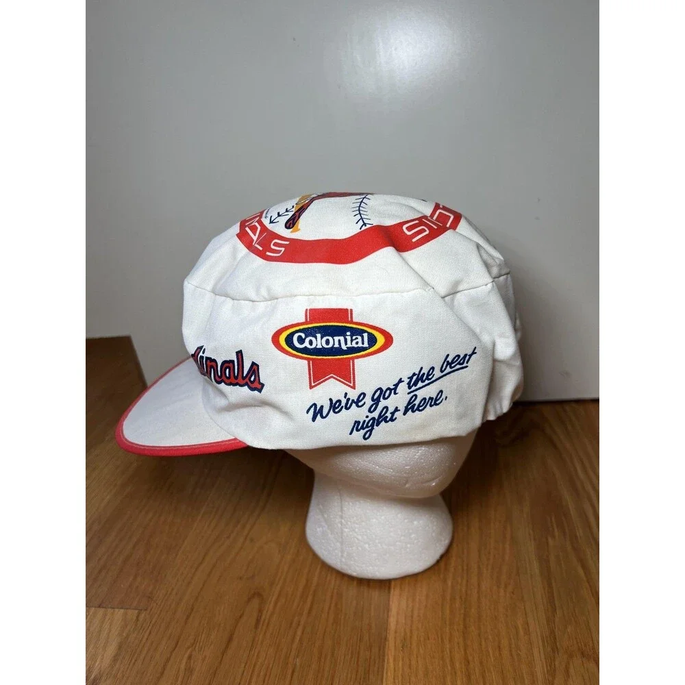 Vintage St. Louis Cardinals Hat Cap Elastic Back White Red MLB Baseball Mens 80s